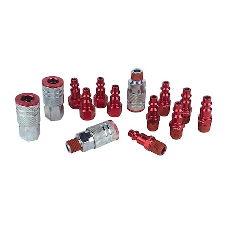 Primefit 14 Piece Air Accessories Kit Industrial Style Red IK7001-14R